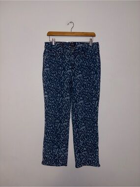NYDJ • Blue Printed Straight Leg Jeans